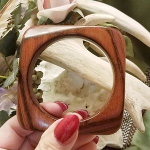 Layered Wood & Ebony-Black Bangle